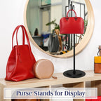 Therwen 6 Pcs Bag Display Stands Purse Display Stand Adjustable Height Handbag Holder for Home Boutique Store Counter Retail(Black)