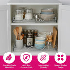 HOLDN’ STORAGE Pull Out Cabinet Organizer, Heavy Duty Caddy w/Lifetime Limited Warranty -14”W x 21”D - Requires At Least 15-1/4” Cabinet Opening, Steel Metal Cabinet Drawers Slide Out, Chrome
