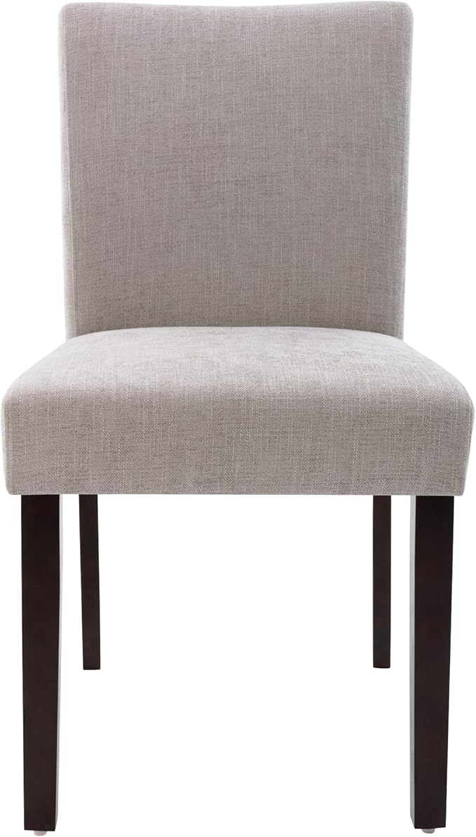 Watson & Whitely Upholstered Kitchen & Dining Room Chairs with Low Back, Performance Fabric Dining Chairs Set of 2, Modern Armless Dining Chairs with Solid Wood Legs, Gray