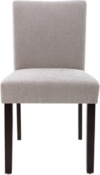 Watson & Whitely Upholstered Kitchen & Dining Room Chairs with Low Back, Performance Fabric Dining Chairs Set of 2, Modern Armless Dining Chairs with Solid Wood Legs, Gray