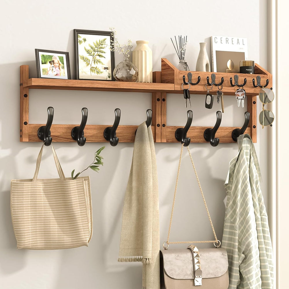 Evermagin 29" Coat Rack Wall Mount with Shelf & 11 Hooks, Entryway, ...