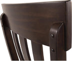 Signature Design by Ashley Haddigan Faux Leather Cushioned Rake Back Dining Chair, 2 Count, Dark Brown