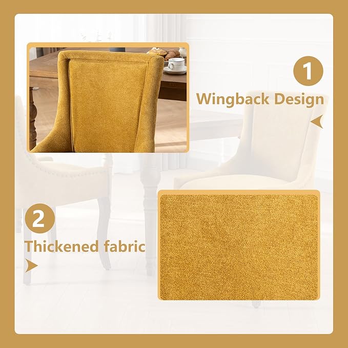Modern Dining Chairs Set of 4, High Back Dining Chairs Side Chairs with Solid...