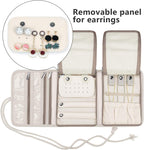 Teamoy Travel Jewelry Roll, Jewelry Storage Bag Organizer for Necklaces, Earrings, Bracelets, Rings, Brooches and More, Compact and Easy to Carry, Plum Flowers