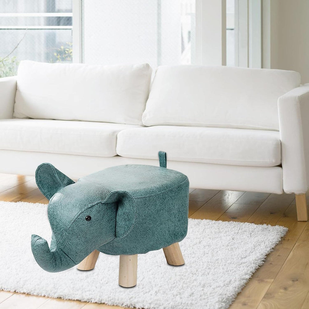 Animal Footstool Elephant Bench, Portable Shoes Changing Cute Storage, Wood O...