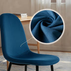 CangLong Modern Velvet Chairs with Metal Legs for Living, Bedroom, Restaurant, Dining Room, Set of 4, Dark Blue