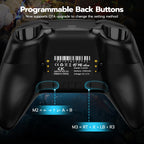 ISHAKO PC Gaming Controller - Wireless/Bluetooth Controller with 1200mAh Battery, 4-Back Buttons, Hall Effect Joysticks&Triggers, Work for Windows PC, Steam, Luna, Tesla, Mac, Android and Switch - Black