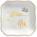 OASSIE Christmas Bride Gifts for Women - Future Mrs 4"x4" Ceramic Jewelry Dish Tray - Bridal Shower Bride to Be Gifts for Newlyweds, Engagement Gift for Women, Jewelry Tray for Bachelorette Gift Ideas