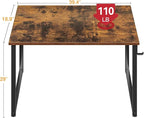 ODK 40 Inches Computer Desk for Home Office, Office Table for Small Spaces, Writing Desk with Headphone Hooks, Rustic Brown
