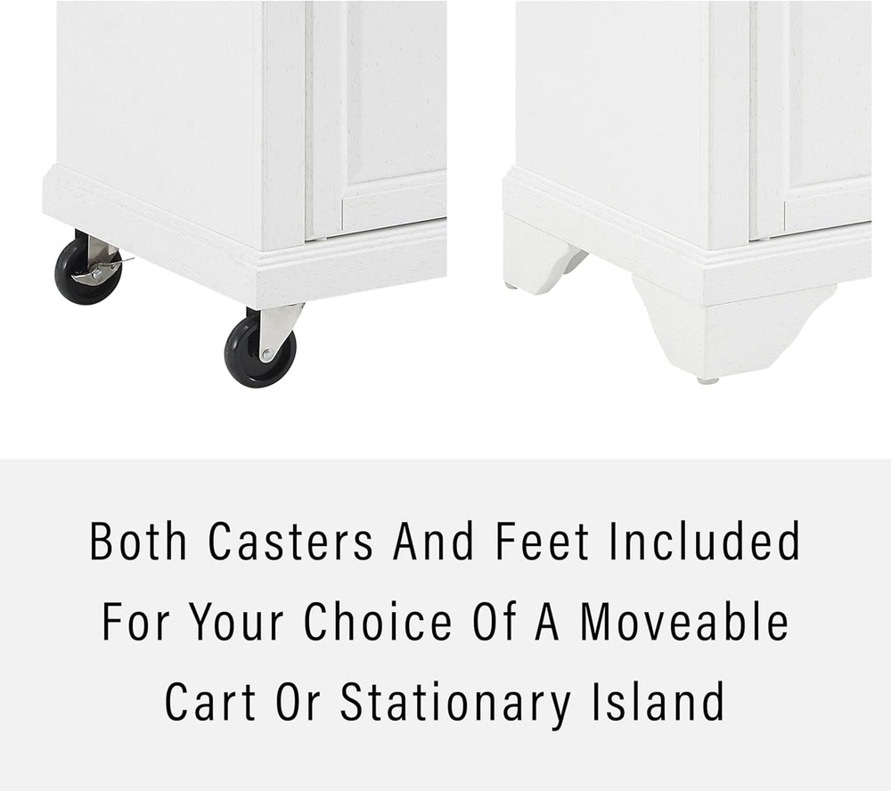 Crosley Furniture Avery Rolling Kitchen Island Storage Cart with Shelves, Mic...