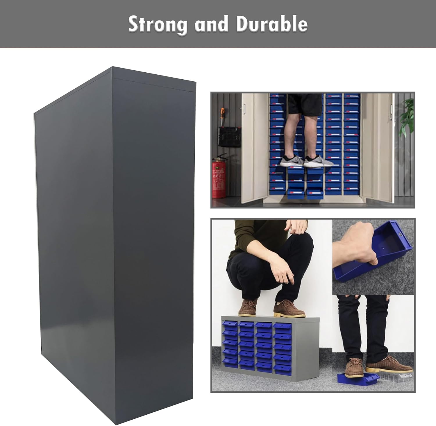 INTSUPERMAI Parts Cabinet Tools Storage Cabinet 60 Drawer Plastic Parts Organizer Plastic Storage Drawers 2 Dividers 5 Baffle