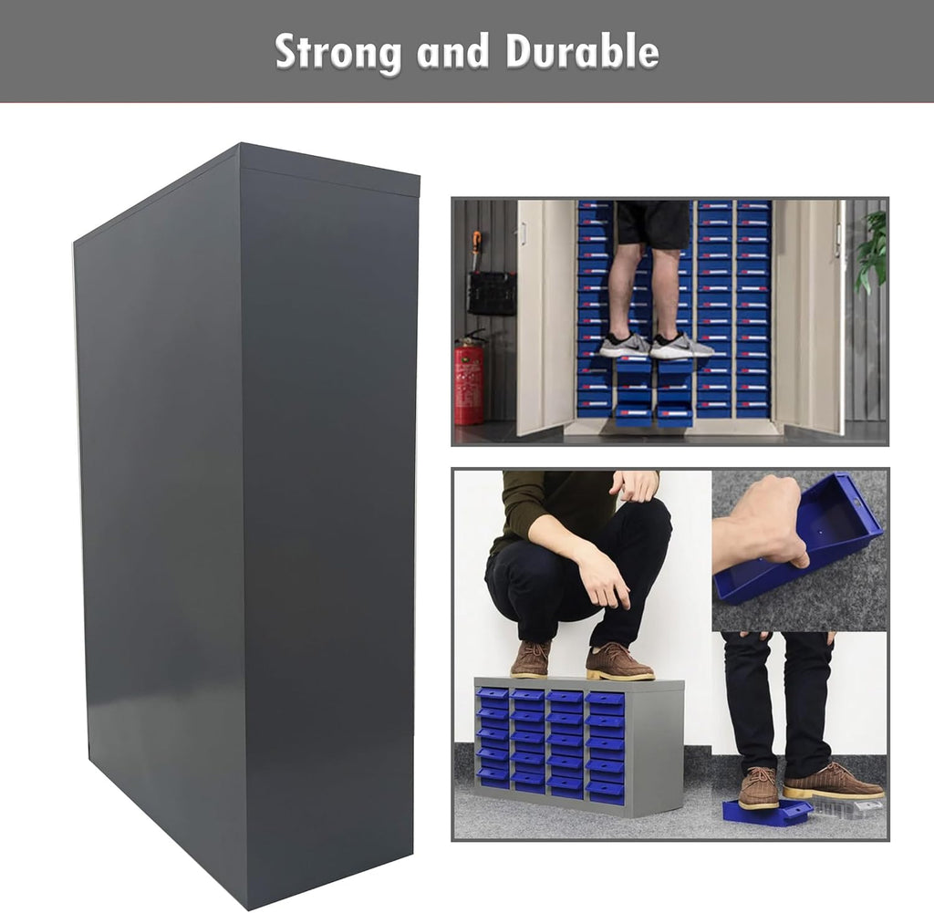 INTSUPERMAI Parts Cabinet 48 Drawers with Door Component Storage Parts Drawers Cabinet Tool for Screws, Nails, Beads,Nuts Blue Drawers