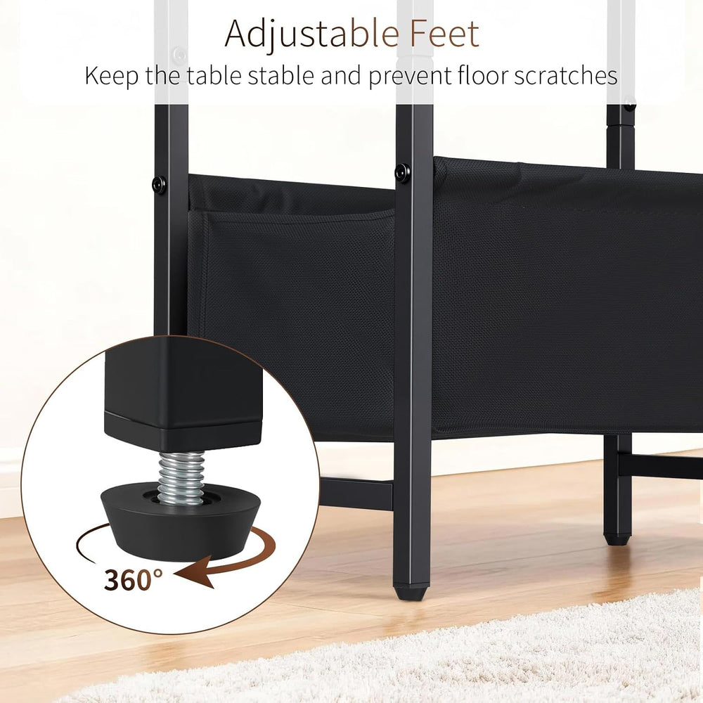 Long Narrow Side Tables Set of 2 with Charging Station, Slim Nightstand with ...