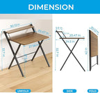 GreenForest No Assembly Folding Desk, 2-Tier Compact Computer Desk with Shelf, 30 inch Space Saving Foldable Table for Home Office, Dorm or Apartment, Portable Collapsible Sturdy Laptop Desk, Espresso