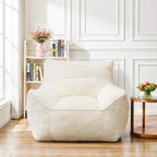 Cvortll Bean Bag Chair, Bean Bag Sofa, Faux Fur Bean Bag Chairs,with armrests and a Sturdy backrest, Suitable for Apartments, Living Rooms, bedrooms, Games, Reading (White)