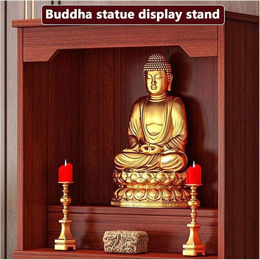 Meditation Altar Table with Storage – 31.5in Red Buddhist Shrine for Prayer &...