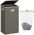 SOLEDI Laundry Hamper with Lid 100L Large & Tall Collapsible Laundry Basket, Clothes Hamper with Bag Removable Easy to Carry, Dirty Hampers for Bedroom, Bathroom, Dorm, College, Cement