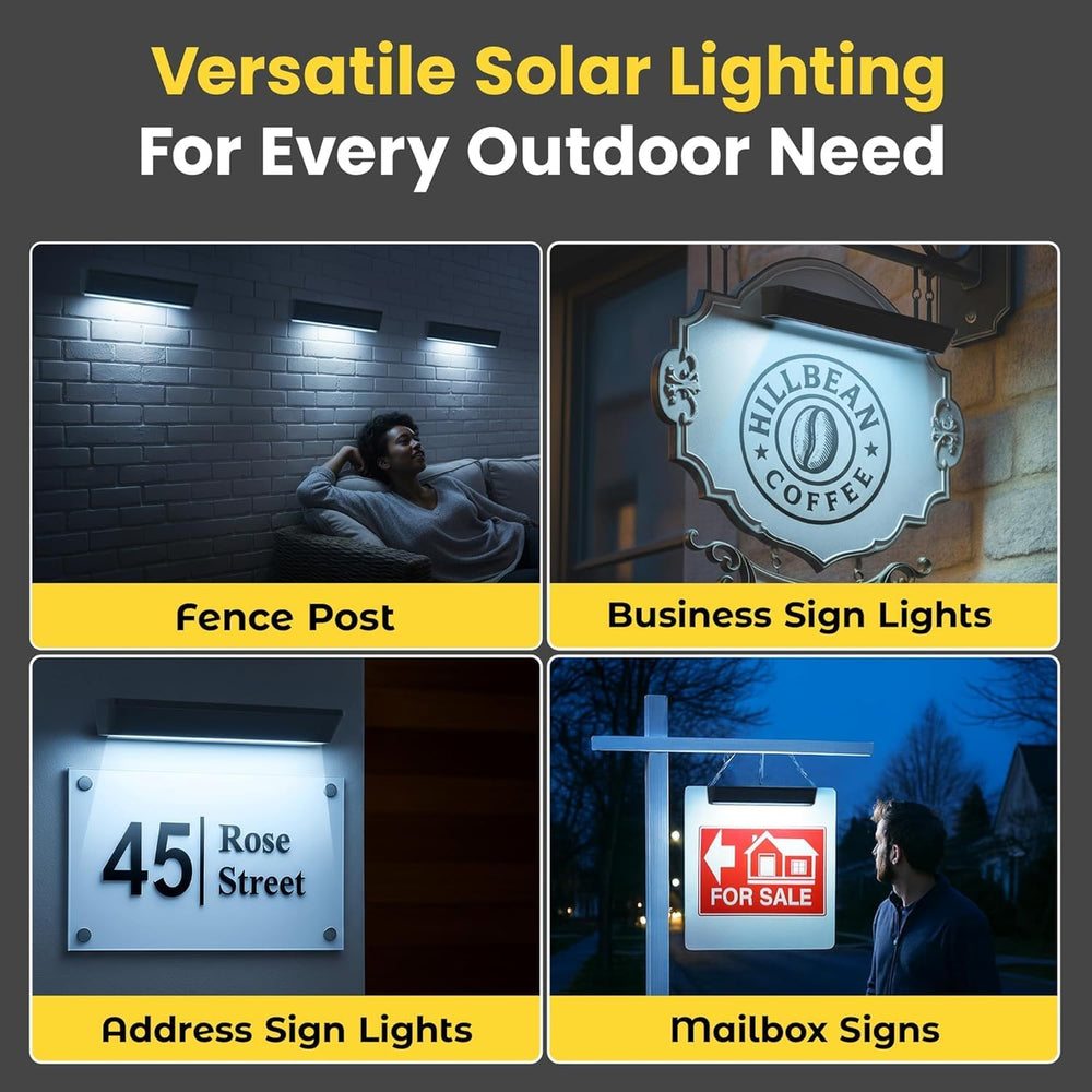 Brighticonics 2Pck Solar Address Sign Light – IP65 Waterproof Easy Install, A...