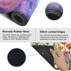 Galaxy Mouse Pad Large, Extended Gaming Desk Mat – 335.43 x 15.75 in – Watercolor Nebula Starry Sky Design, Stitched Edges, Non-Slip Base, Keyboard and Mouse Pad for Office & Home
