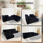 Cloud Sectional Sofa, Boneless Couch for Living Room, No Assembly Required, Deep Seat, Modern Minimalist Modular Couch, Free Combination, 103" L-Shape with Chaise, Plush Corduroy, Right