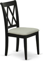 East West Furniture DUCL5-BLK-C 5 Piece Kitchen Table & Chairs Set Includes a Rectangle Dining Table and 4 Linen Fabric Dining Room Chairs, 36x60 Inch, Black