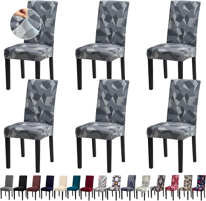 Chair Covers, Stretch Kitchen Dining Room Chair Covers Set of 6, Removable Washable Dining Chair Slipcovers for Home, Hotel, Banquet