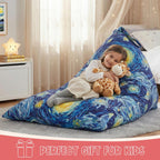 Stuffed Animal Storage Bean Bag Cover, 250L, Starry Night | Extra Large 250L Stuffed Animal Bean Bag Cover, 34'' Wide Opening, No Filler, Washable Canvas, for Kids