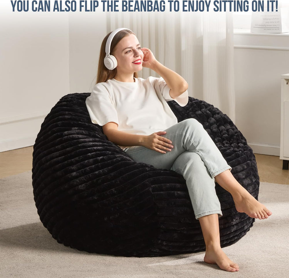 Hobestluk Adult Bean Bag Chair Giant Beanbag with Filling Living Room 3FT | B...