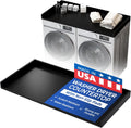 OfficeSimpli Washer Dryer Countertop, Made in USA, Non-Slip Pads, Laundry Room Wood Topper, Washer Dryer Cover for Top, Laundry Guard, Laundry Countertop, Laminate (Black, Standard (27.5" x 54"))