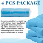 Geetery Outdoor Chair Cushions Set of 4 for Patio Lawn Furniture Wicker Rocking Dining Chairs 42x21x4 Inch High Back Seat Pads Replacement with Ties Weather-Resistant Fade-Resistant Indoor(Lake Blue)