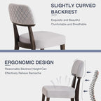 Modern Wood Dining Chairs Set of 2, Velvet Upholstered Kitchen Chairs with Open Curved Backrest & Black Hardwood Legs for Vanity, Living Room, 350 LBS Capacity, Grey
