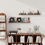 Axeman Floating Shelves for Wall - Picture Ledge Shelf Set of 2-36 Inch Floating Shelves with Lip - Walnut Picture Shelf for Wall with Ledge - Photo Ledge Shelves for Pictures Nursery Books