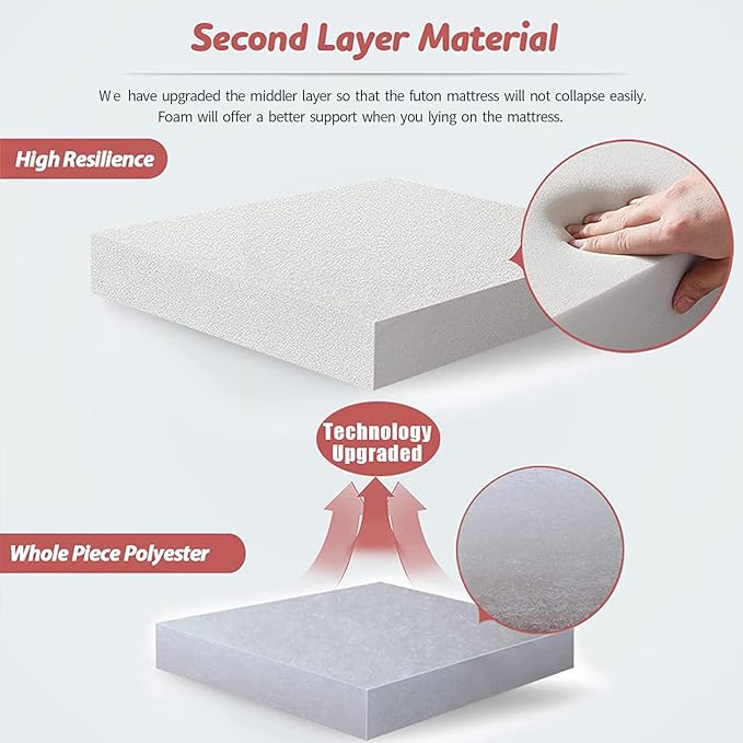 MAXYOYO Japanese Floor Mattress Futon Mattress, 4" Thicken Tatami Mat Sleeping Pad Foldable Roll Up Mat Boys Girls Dormitory Pad Kids Floor Lounger Pillow Bed, Charcoal Grey, Queen Size
