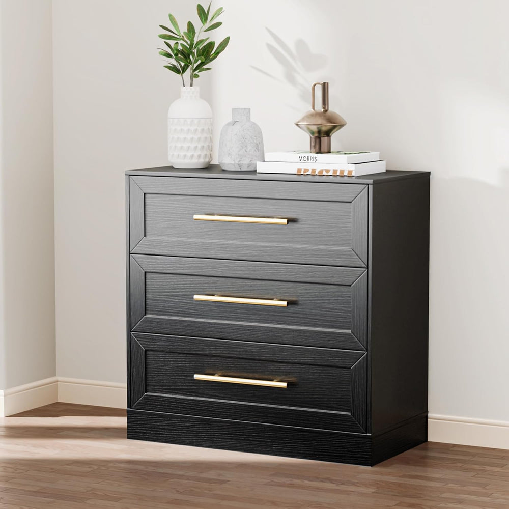 Anbuy Night Stand Large Bedside Side Table with 3 Drawers, Modern Wood Nights...