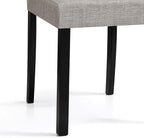 CHUN YI Upholstered Dining Chairs Set of 2, Fabric Dining Room Chairs with Solid Wood Legs, Modern Parson Chairs for Kitchen, Restaurant, Hotel, Light Gray