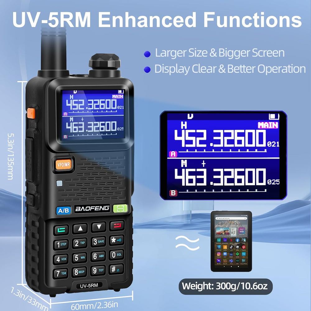 BAOFENG UV-5RM 10W Handheld Ham Radio Long-Range Portable 2 Way Radio 2Pack