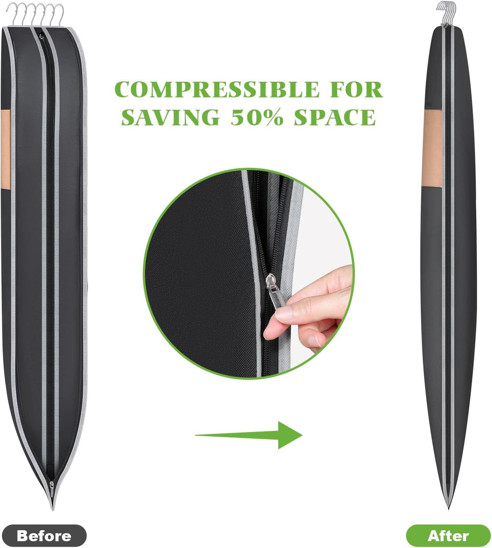 KEEGH Space Saving Hanging Garment Bag with Self Compression Zipper 50 Inch, ...