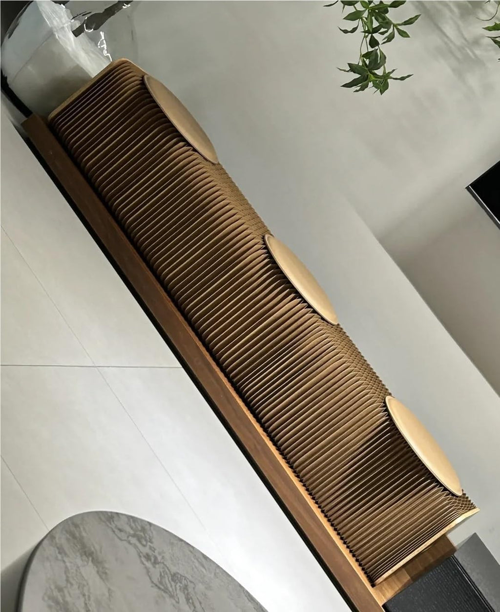 Foldable Kraft Paper Stool, Folding Paper Stool Sofa Chair, Relaxing Foot Stool, Honeycomb Structure Seating for 3-6 People, Foldable Foot Stool, 11.8" Height(Brown,6 Seater)