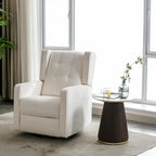 Swivel Rocker Recliner Chair Set of 2, Nursery Glider Chair, Nursery Rocking Chairs, Manual Reclining Chair, White