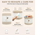 Baby Laundry Basket for Nursery, Large 15”x12” Giraffe Storage Baskets | Cotton Rope Kids Hamper Soft Foldable Bin with Cute Embroidered Animal Designs for Home Toys Organize