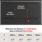ELIVED Universal Table Top TV Stand for Most 27 to 55 inch LCD LED Plasma Flat/Curved Screen TVs, TV Base Height Adjustable Leg Stand, Replacement TV Feet Holds up to 88lbs, Max VESA 800x400mm