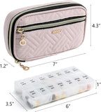 BAGSFY Pill Organizer Case 2 Times a Day- Weekly Medicine Organizer Travel Pill Box with Removable 7 Day Medicine Case Container for Fish Oil, Vitamin, Supplement