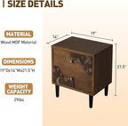COSIEST Modern Nightstand with 2 Storage Drawers, Mid Century End Table, Accent Side Table, Vintage Wood Luxury Night Stand for Bedroom, Living Room, Walnut