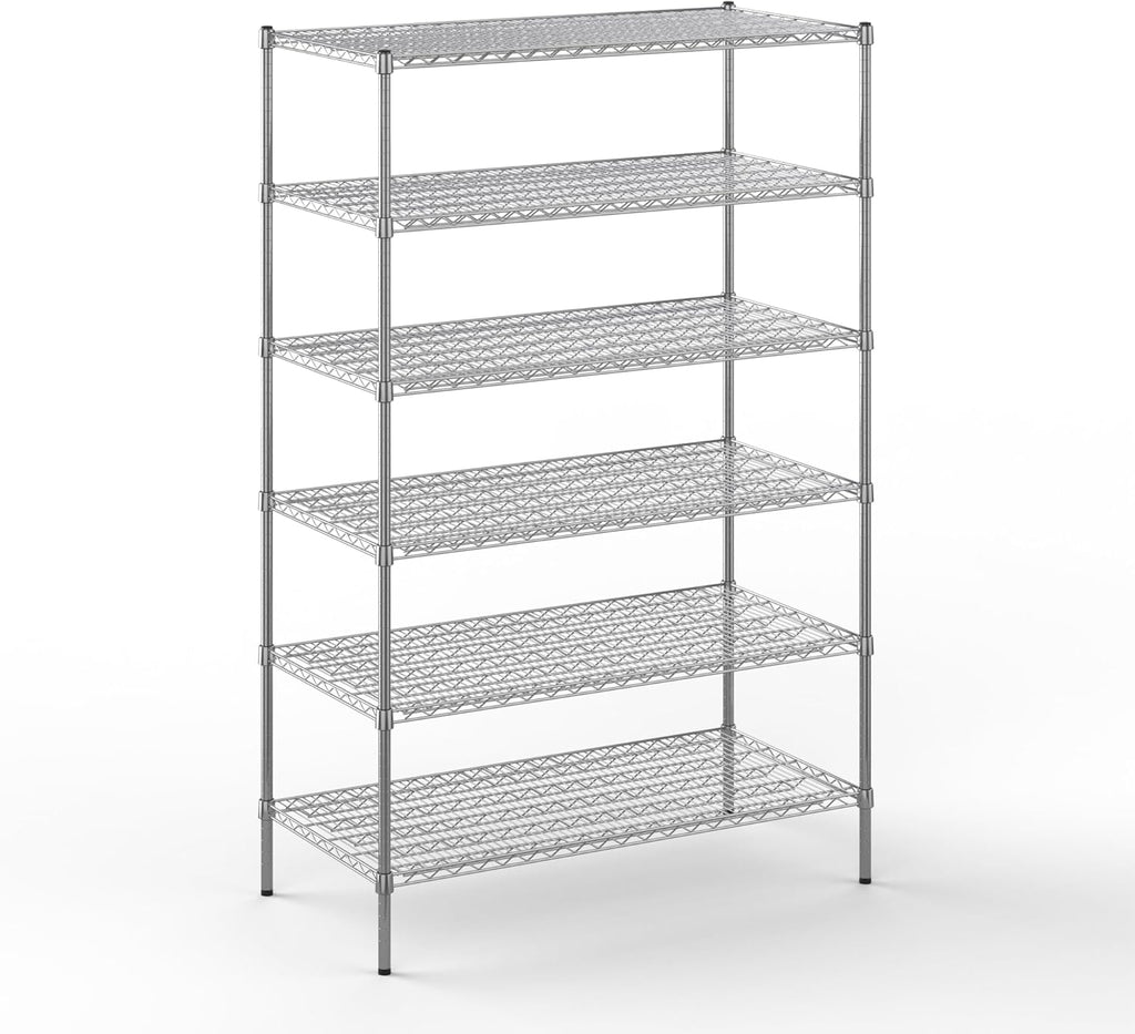 24" Deep x 48" Wide x 74" Height Wire Shelving Kit | 6-Tier | NSF Commercial Storage Rack Unit