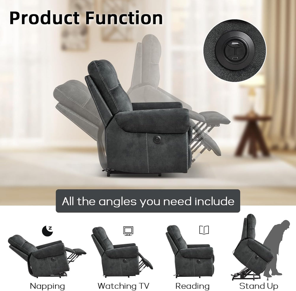 EBELLO 3 Pieces Reclining Couch Furniture Set for Living Room, Double 1 Seat ...