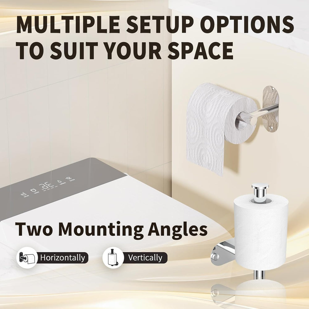 5-Piece Bathroom Hardware Set, Adhesive or Drill Wall Mount, Chrome
