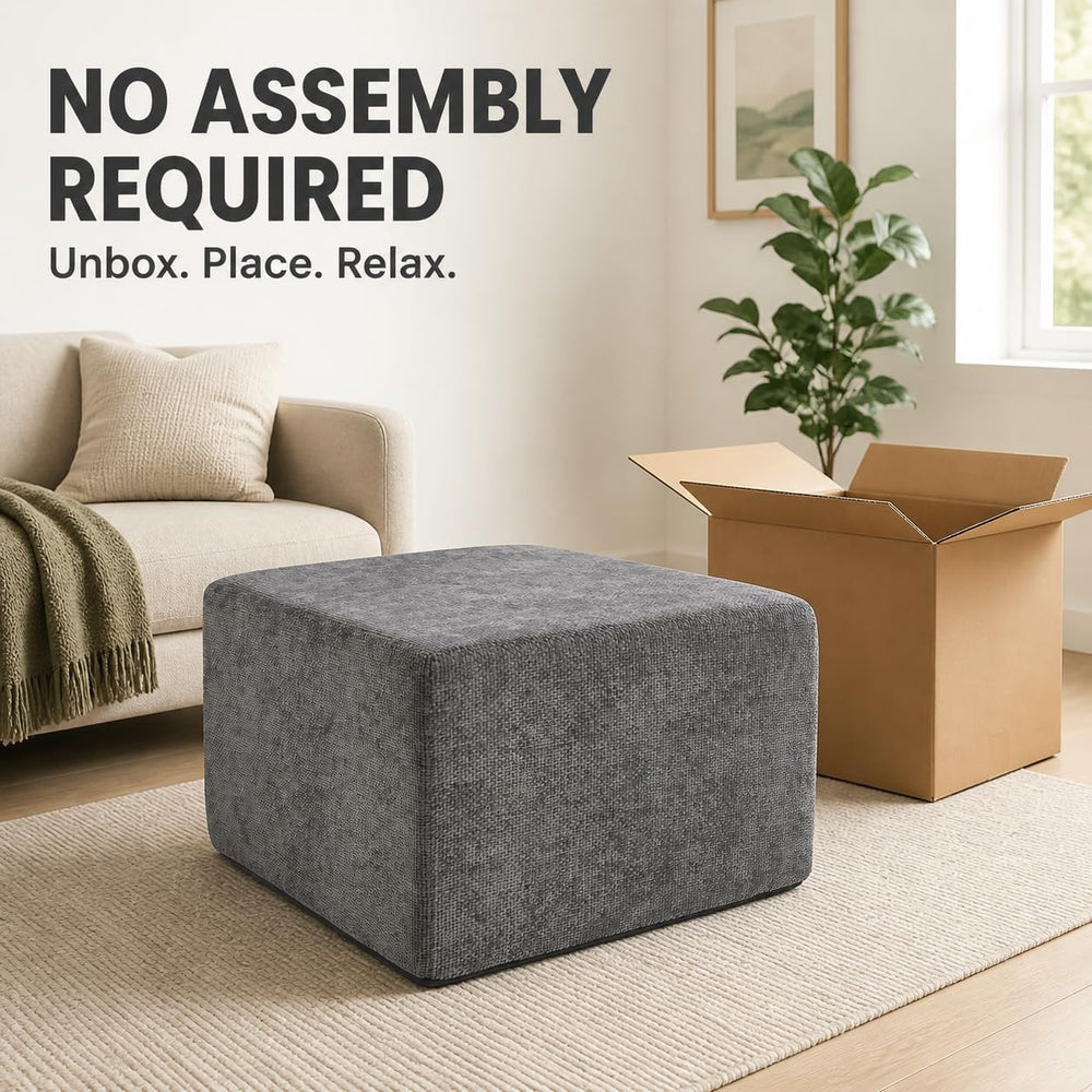 MONVANE 27.5" Square Ottoman, Modular Foot Rest, Grey | Matches Modular ...