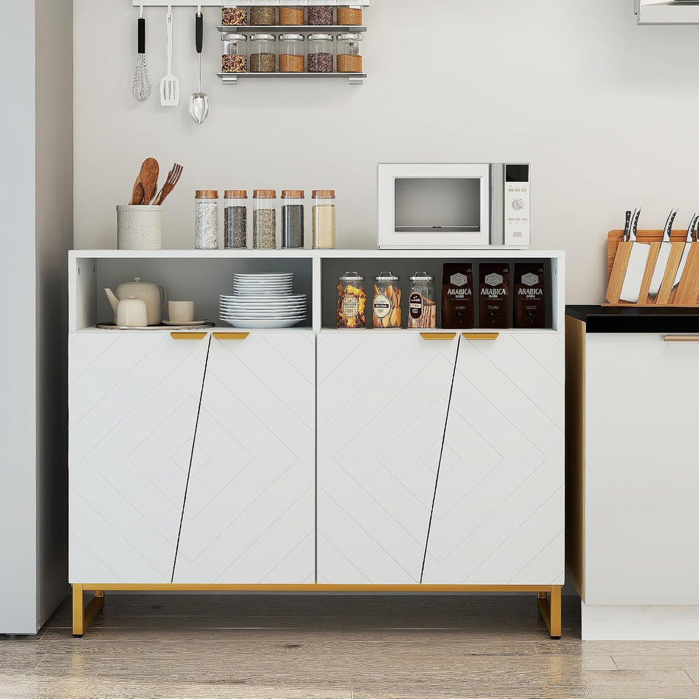 Giantex Buffet Cabinet with Storage, 40" Large Kitchen Sideboard with 4 ...