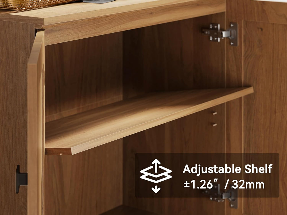 FENSULN Buffet Sideboard Cabinet Farmhouse Modern 3 in1 Storage Cabinet with ...