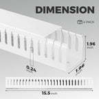 YECAYE 4x15.7in Cable Management, Large Capacity Cable Organizer, Cord Hider, for Desk Cable Management, Wire Management, Cord Organizer, White